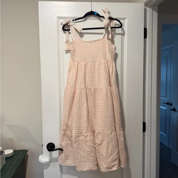Pinkblush Light Pink Gingham Midi Dress - Picture 2 of 5